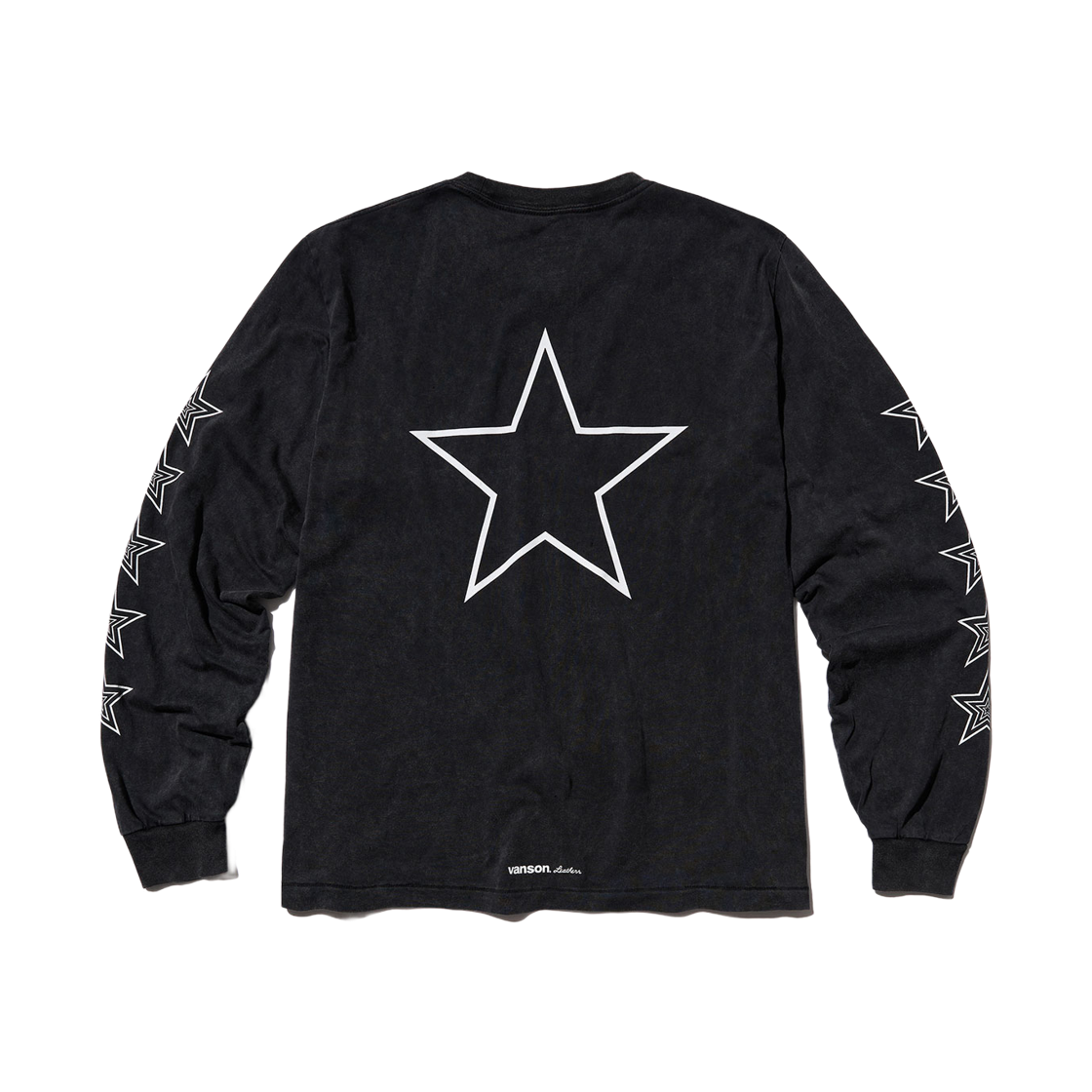 스타 & 로고 빈티지 롱 슬리브 티셔츠(Star & Logo Vintage Long Sleeve T-shirt / Black) - 2