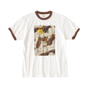 Kapital 20 Tenjiku Ringer T-Shirt Peckish Chocolate Chip Camo Print White