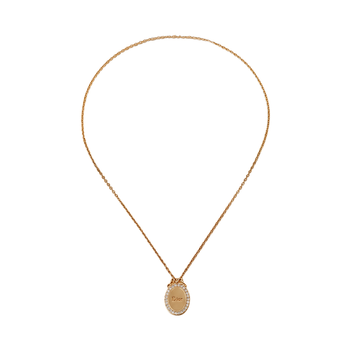 N4073WOMCY-D319 (W) Dior Medallion Necklace Gold Finish Metal & Crystals Gold