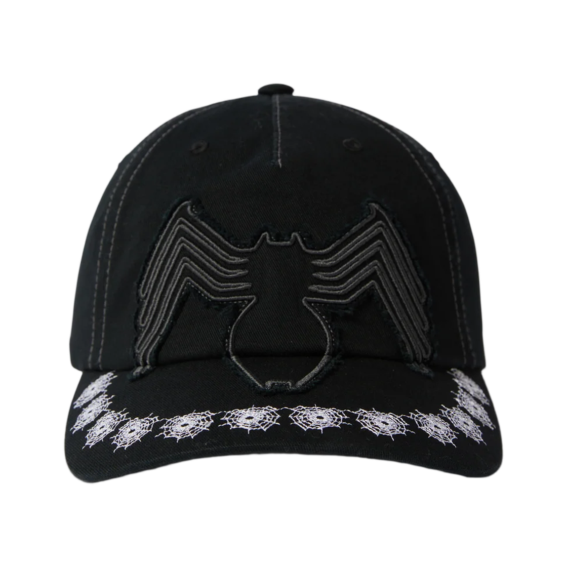 허프 x 스파이더 맨 베놈 워시드 스냅백 햇 워시드 블랙(Huf x Spider Man Venom Washed Snapback Hat Washed Black)