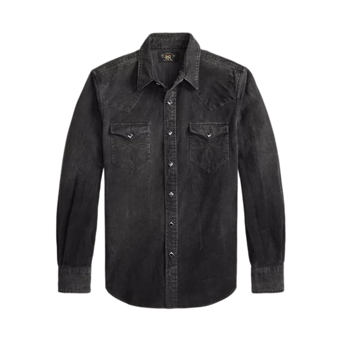 100093126 Double RL Slim Fit Corduroy Western Shirt Black
