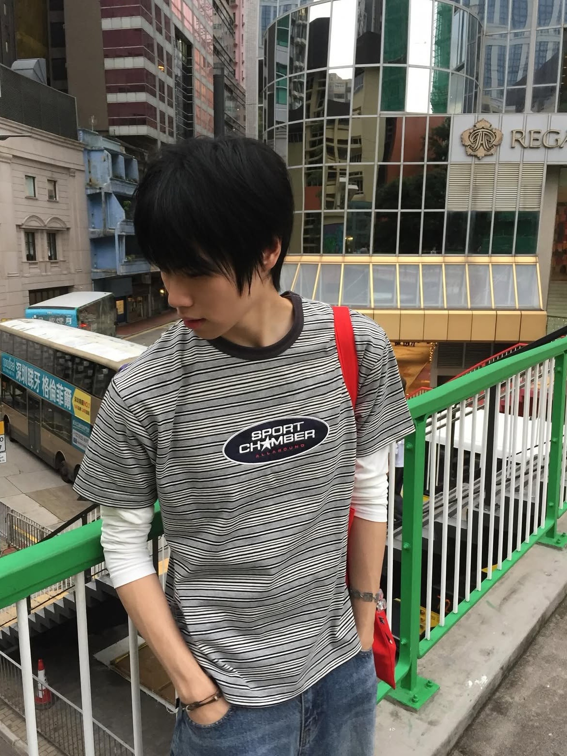 SPORT CHAMBER Capsule T-shirt GRAY 착용 스타일 - 2