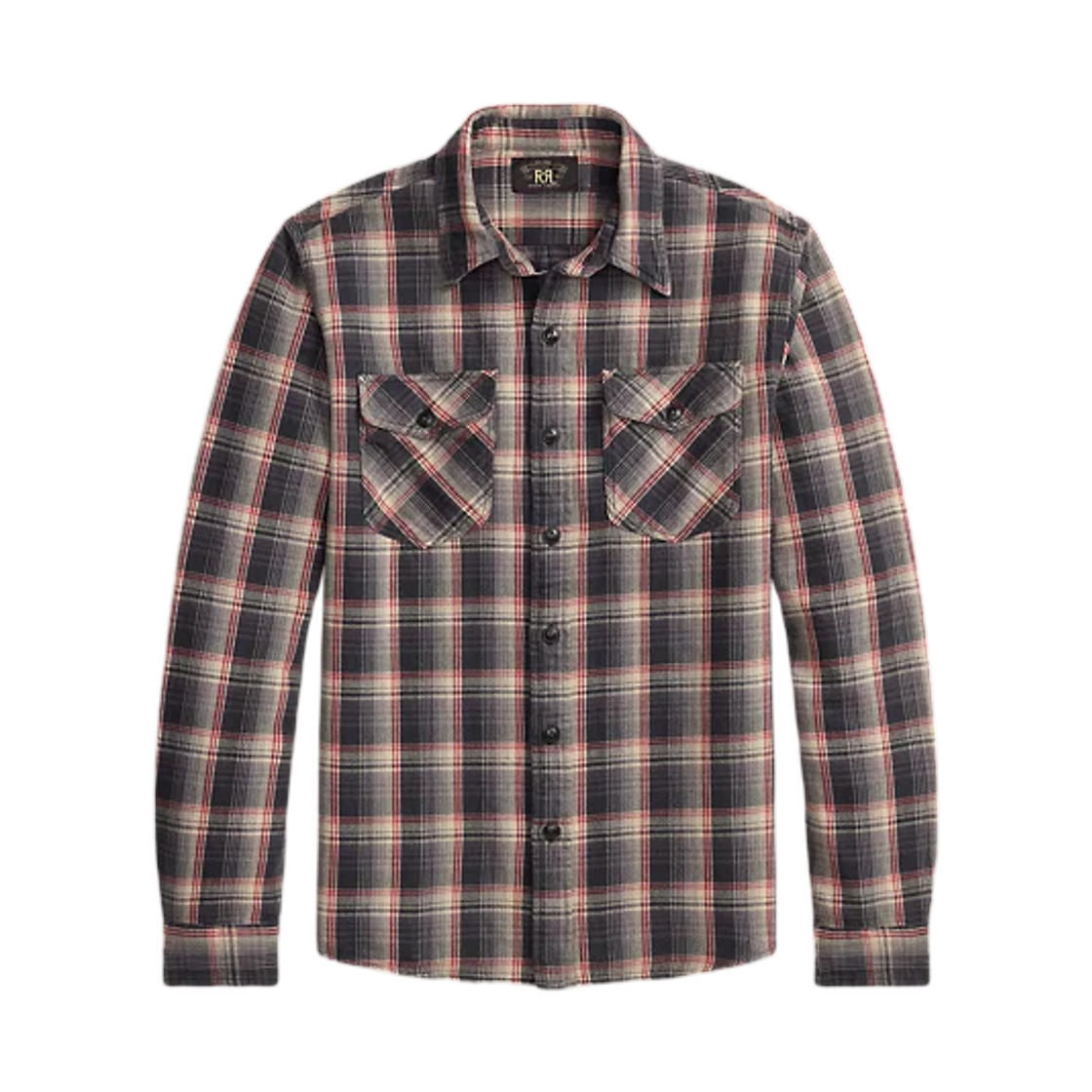 100092607 / 782P14463001 Double RL Plaid Twill Workshirt Gray Red