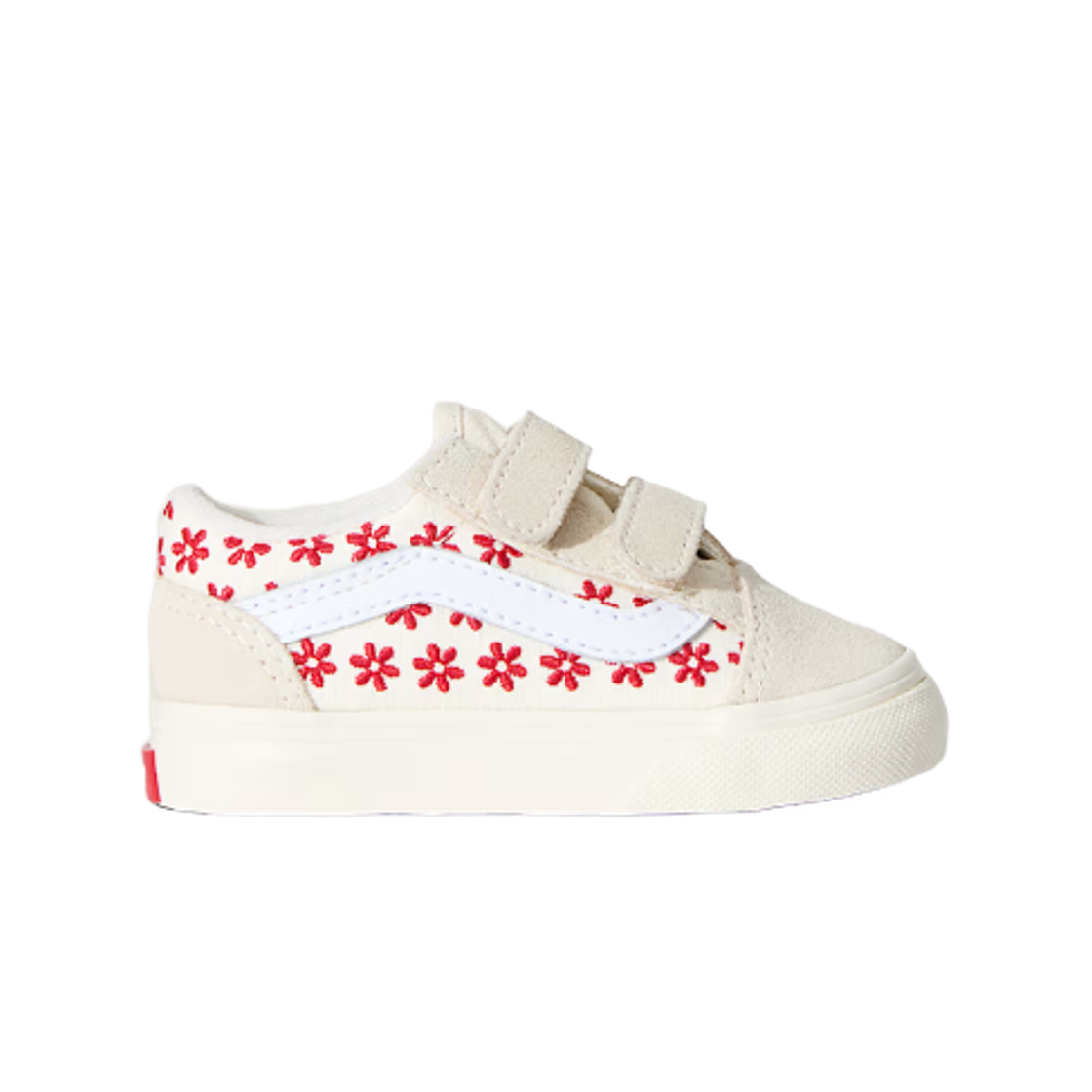 VN000CTGIZQ (TD) Vans Old Skool Velcro Chantilly Floral Racing Red