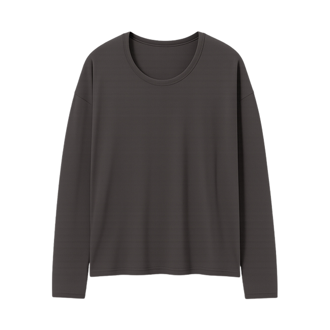 GC실켓 유넥 긴팔티-차콜 GCLIP Essential Silket U-Neck Oversized Long Sleeve T-Shirt Chacoal