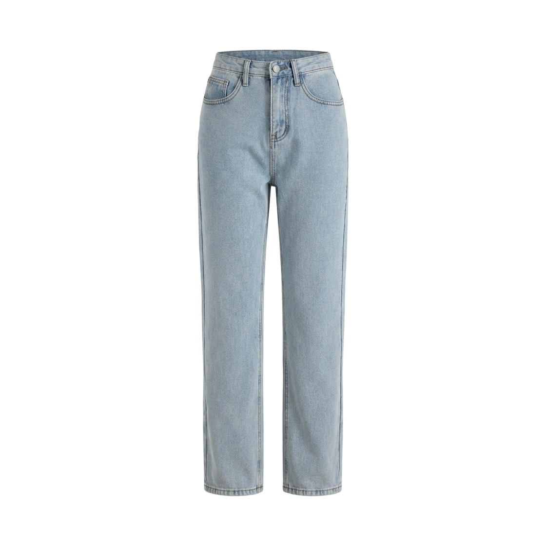 GW3638 GCLIP Warm Fleece-Lined Blue-Washed Wide Jeans