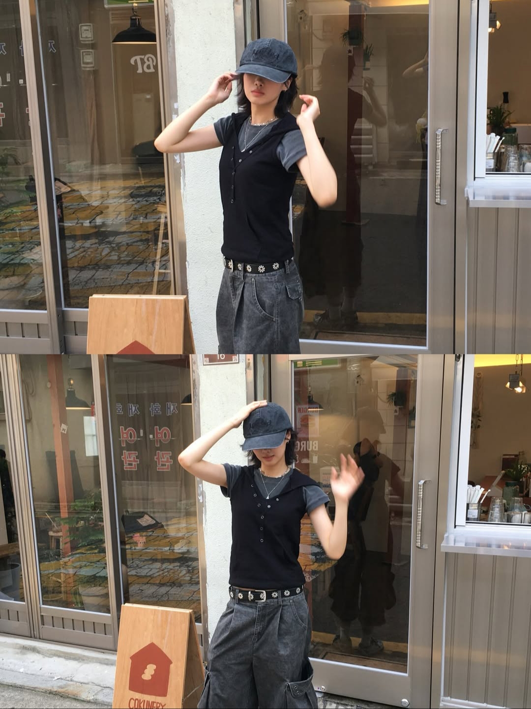 Knitted Palmtree Logo Ballcap Charcoal, Knitted Palmtree Logo Ballcap Khaki 착용 스타일 - 4