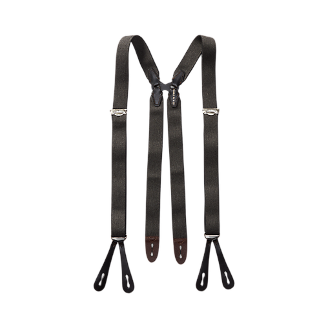 더블알엘 워렌 스트레치 재스페이 브레이스 차콜 그레이(Double RL Warren Stretch Jaspe Braces Charcoal Gray)