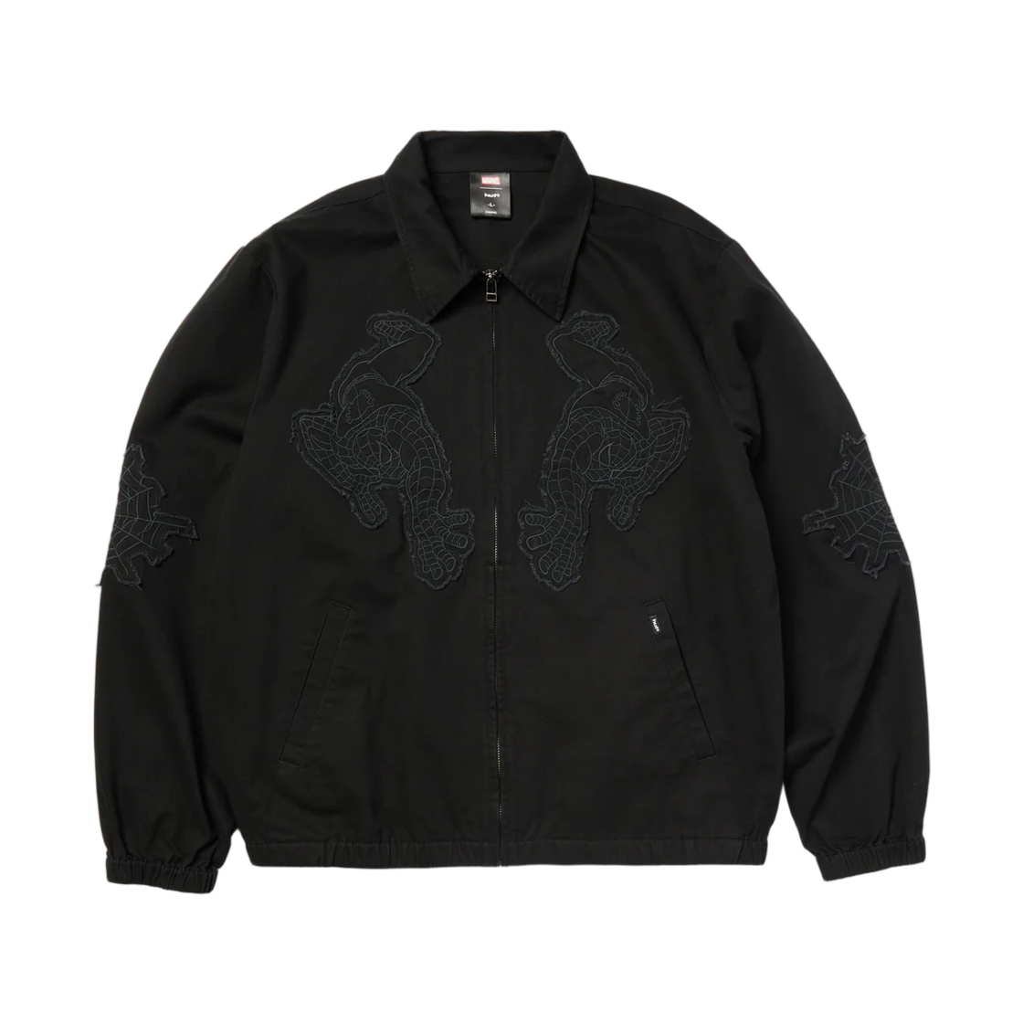허프 x 스파이더 맨 워크 자켓 블랙(Huf x Spider Man Work Jacket Black)