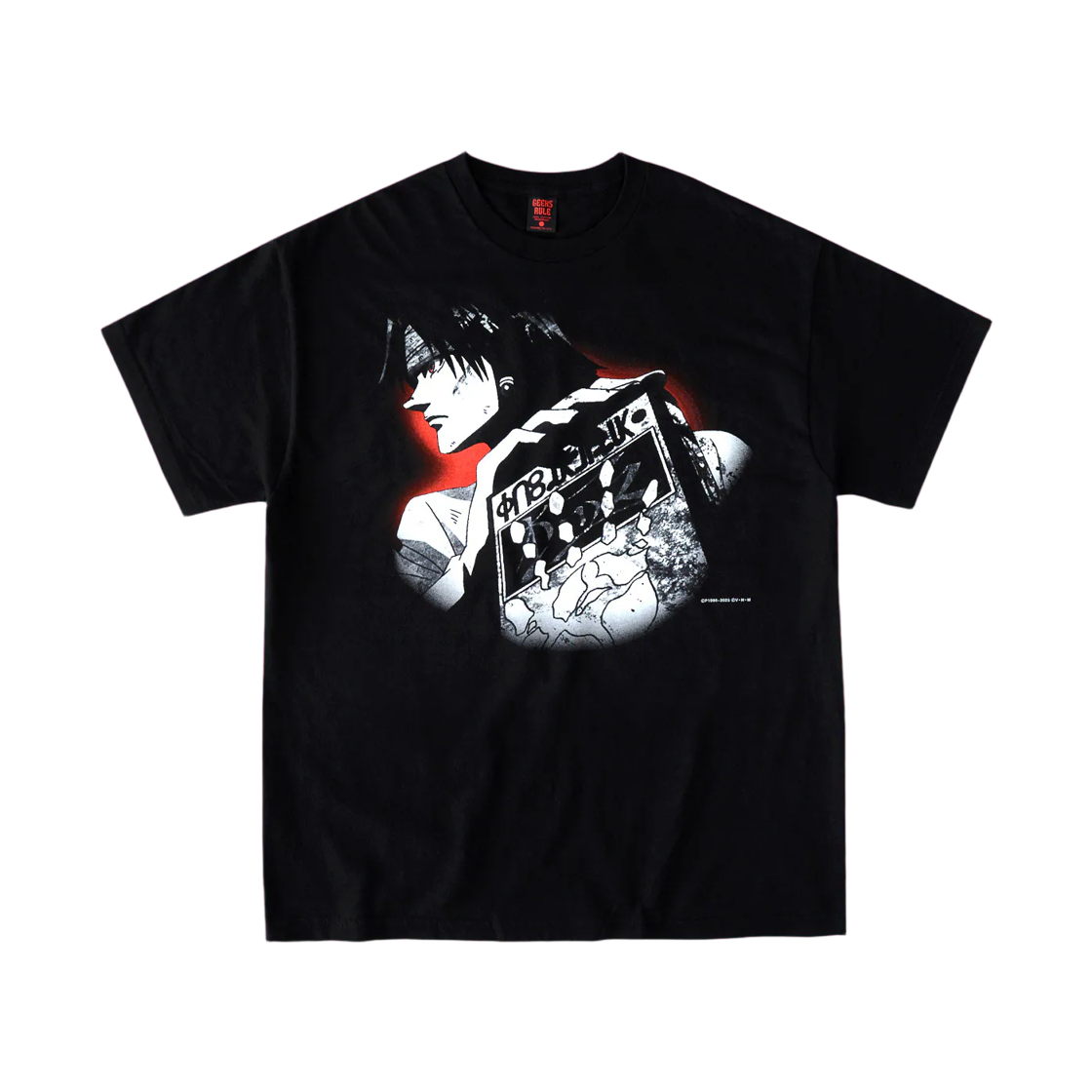긱스 룰 x 헌터x헌터 실크스크린 프린팅 티셔츠 클로로 블랙(Geeks Rule x Hunter x Hunter Silkscreen Printing T-Shirt Chrollo Black)