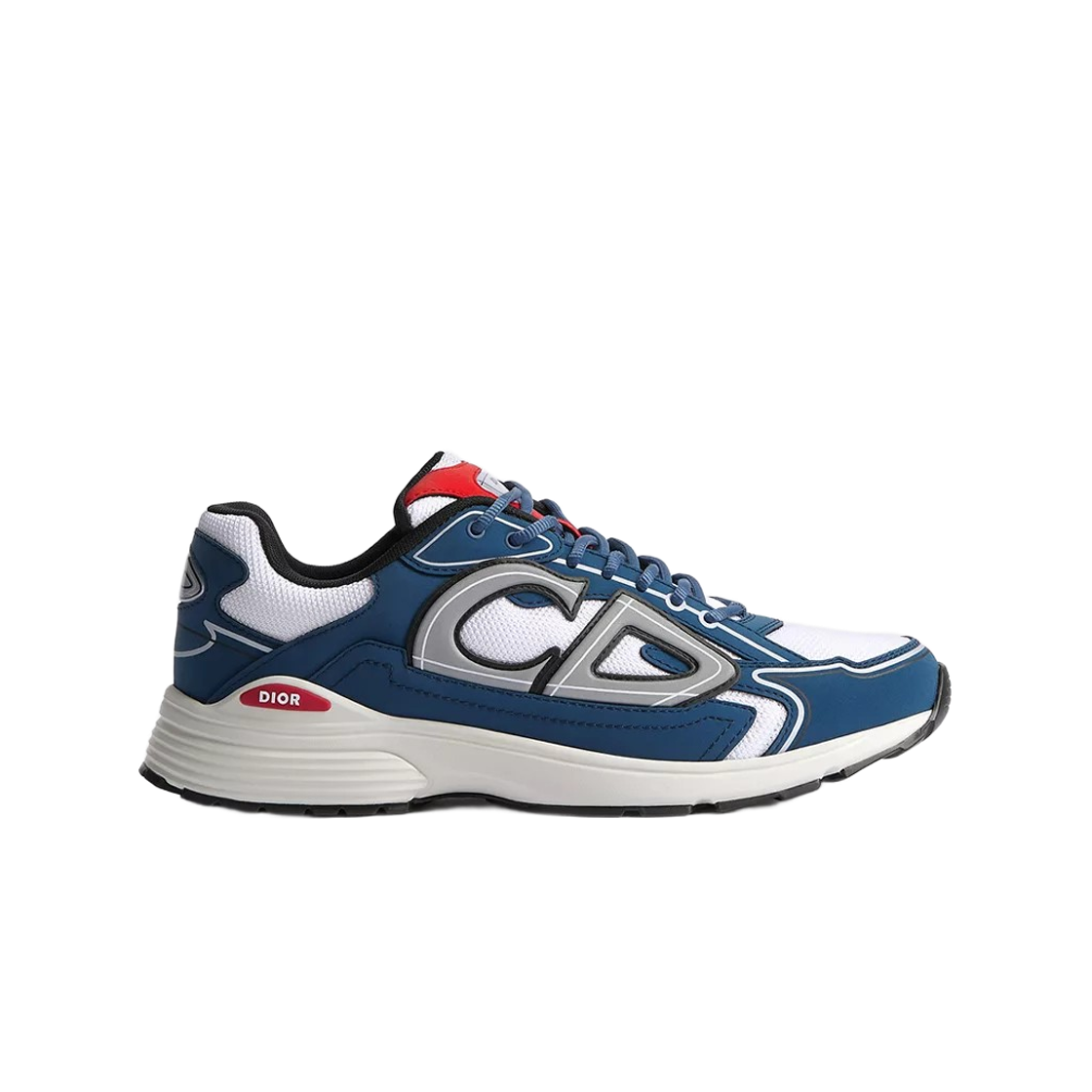 3SN279ZRN-H019 Dior B30 Countdown Sneakers White Technical Mesh Deep Blue