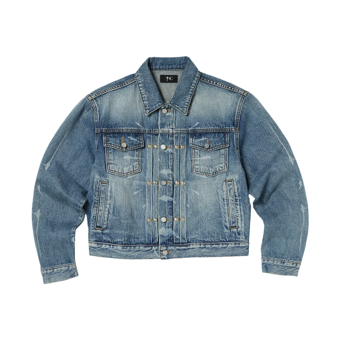 - Thug Club TC Spine Laser Denim Jacket Blue