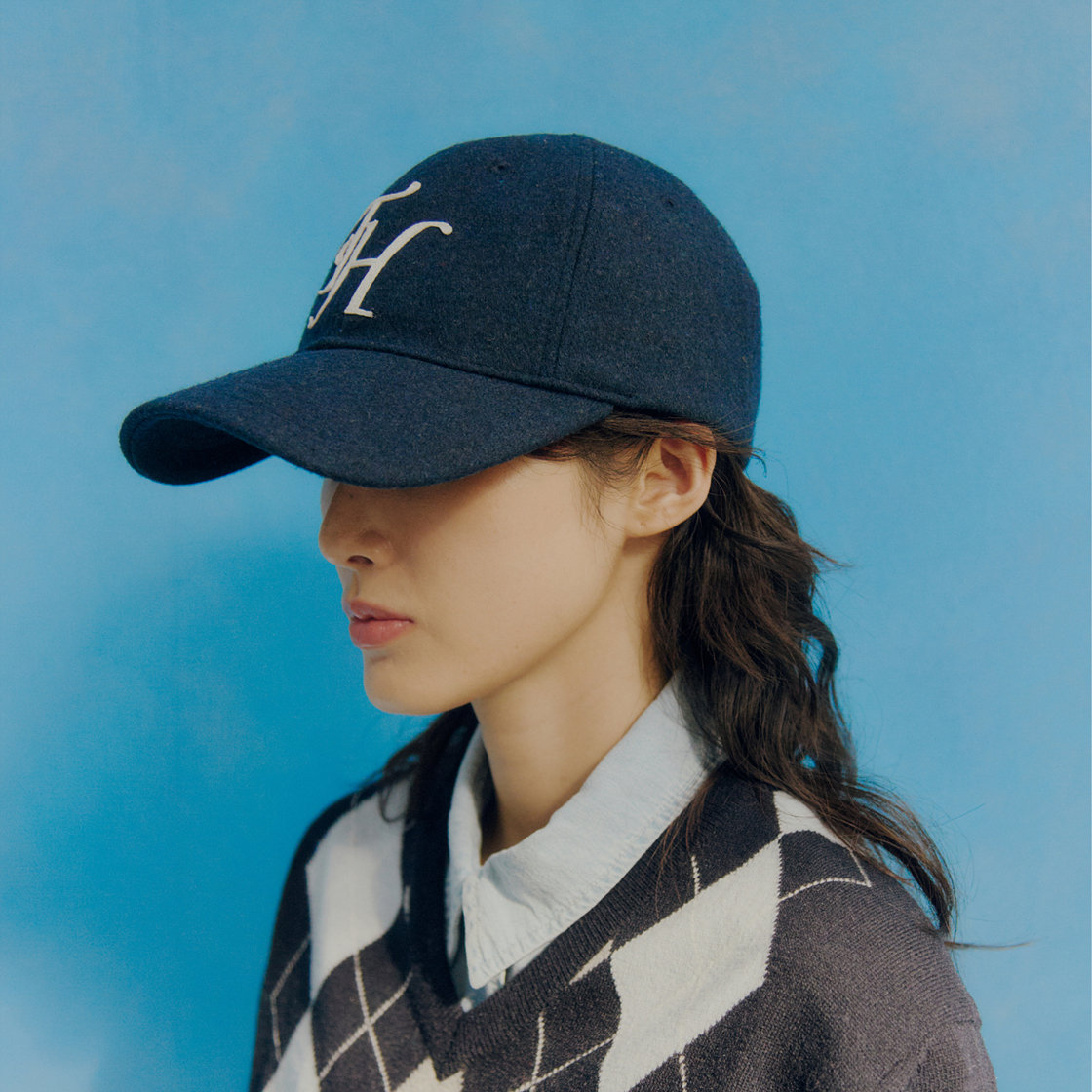트래픽하모니 울블랜드 TH 아플리케 로고 딥핏 볼캡 네이비(Traffic Harmony Wool Blend TH Applique Logo Deep Fit Ball Cap Navy) - 6