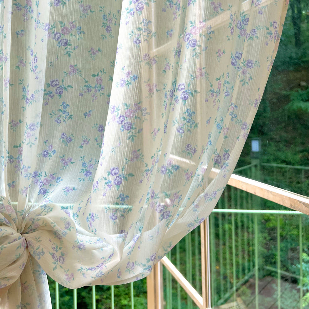 무성화 넬 빈티지 꽃무늬 가리개 쉬폰 커튼 135x230cm(MUSEONGHWA Nell vintage floral patterned sheer chiffon curtain 135x230cm) - 2