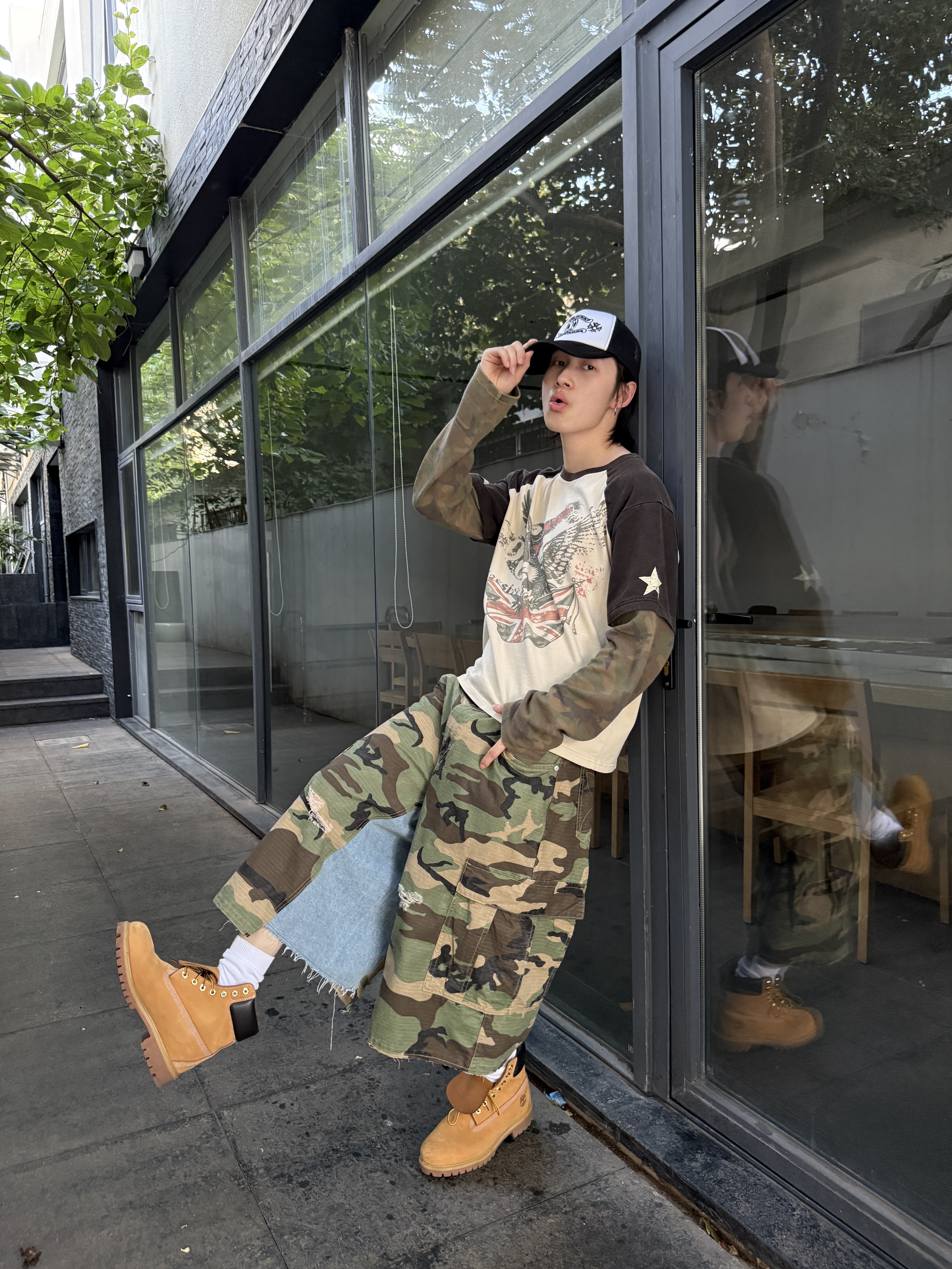 STEEPC Wednesday*Work Bermuda Pants, Timberland Premium 6 inch Waterproof Boot Wheat Nubuck - Wide 착용 스타일 - 4