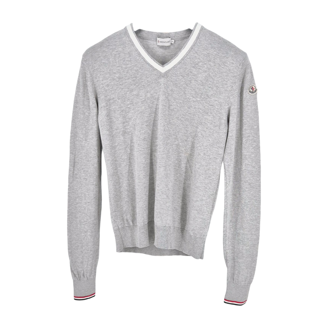 몽클레어 브이넥 긴팔 니트 그레이(Moncler V Neck Long Sleeve Knit Gray)