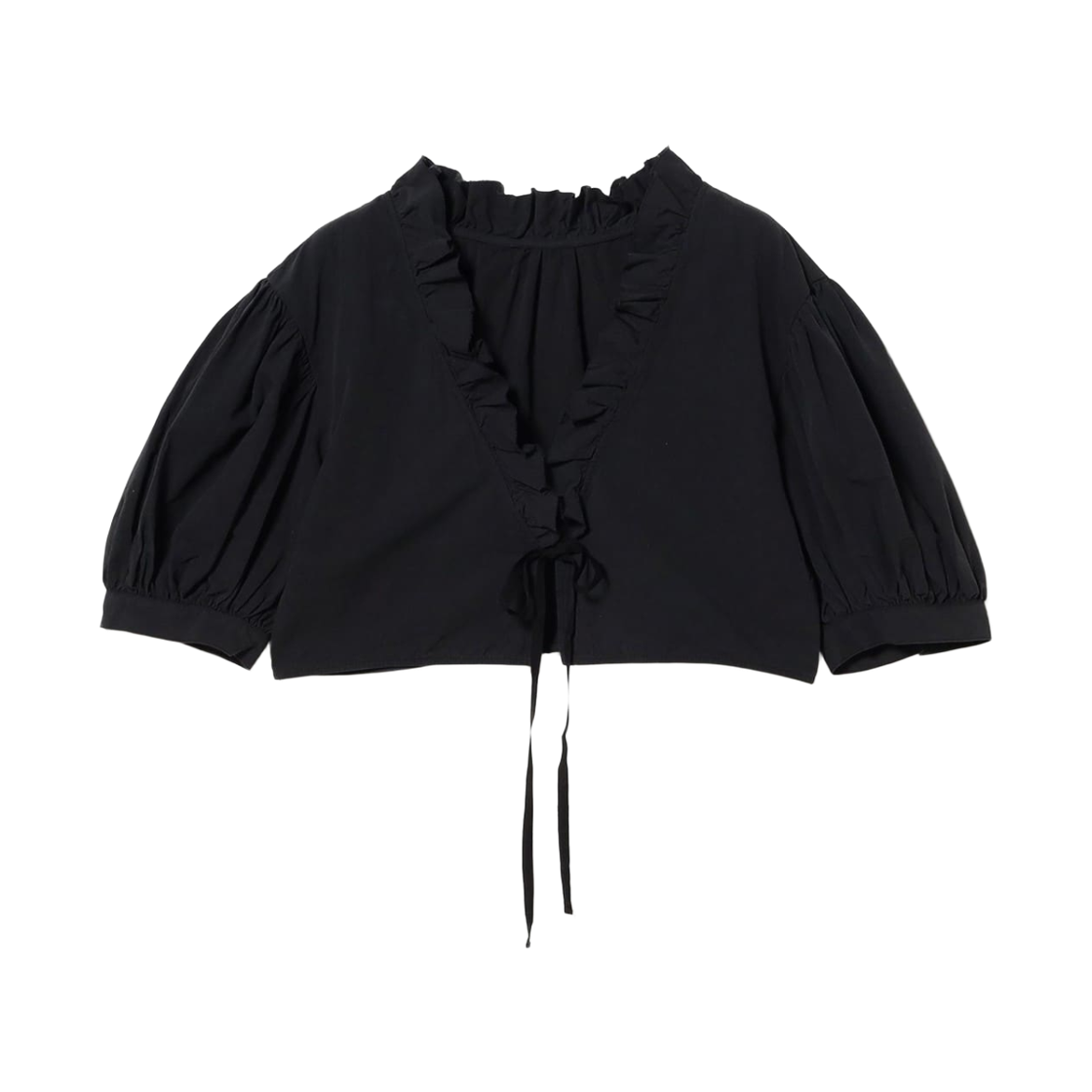 13-01-0600-452 (W) Beams Boy Frill Short Blouse Black