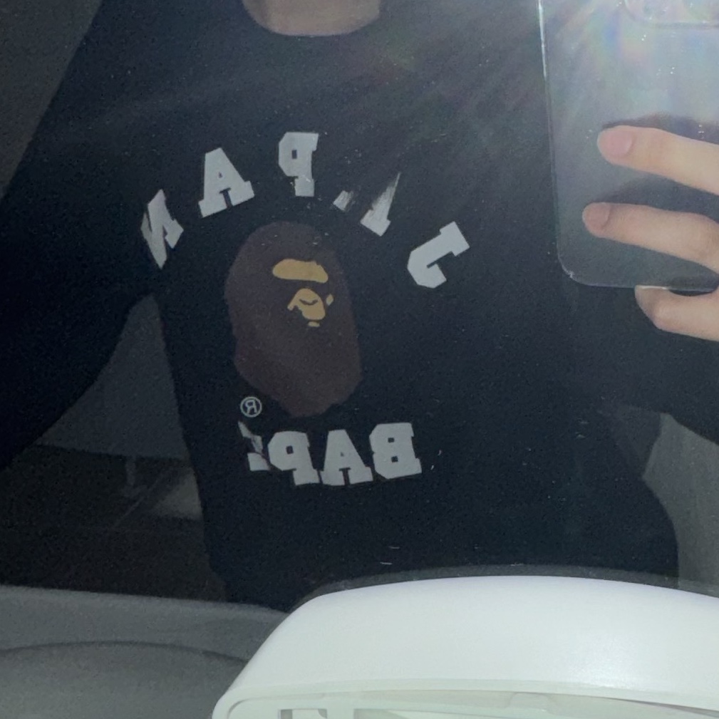 BAPE Japan College City L/S T-Shirt Black 착용 스타일