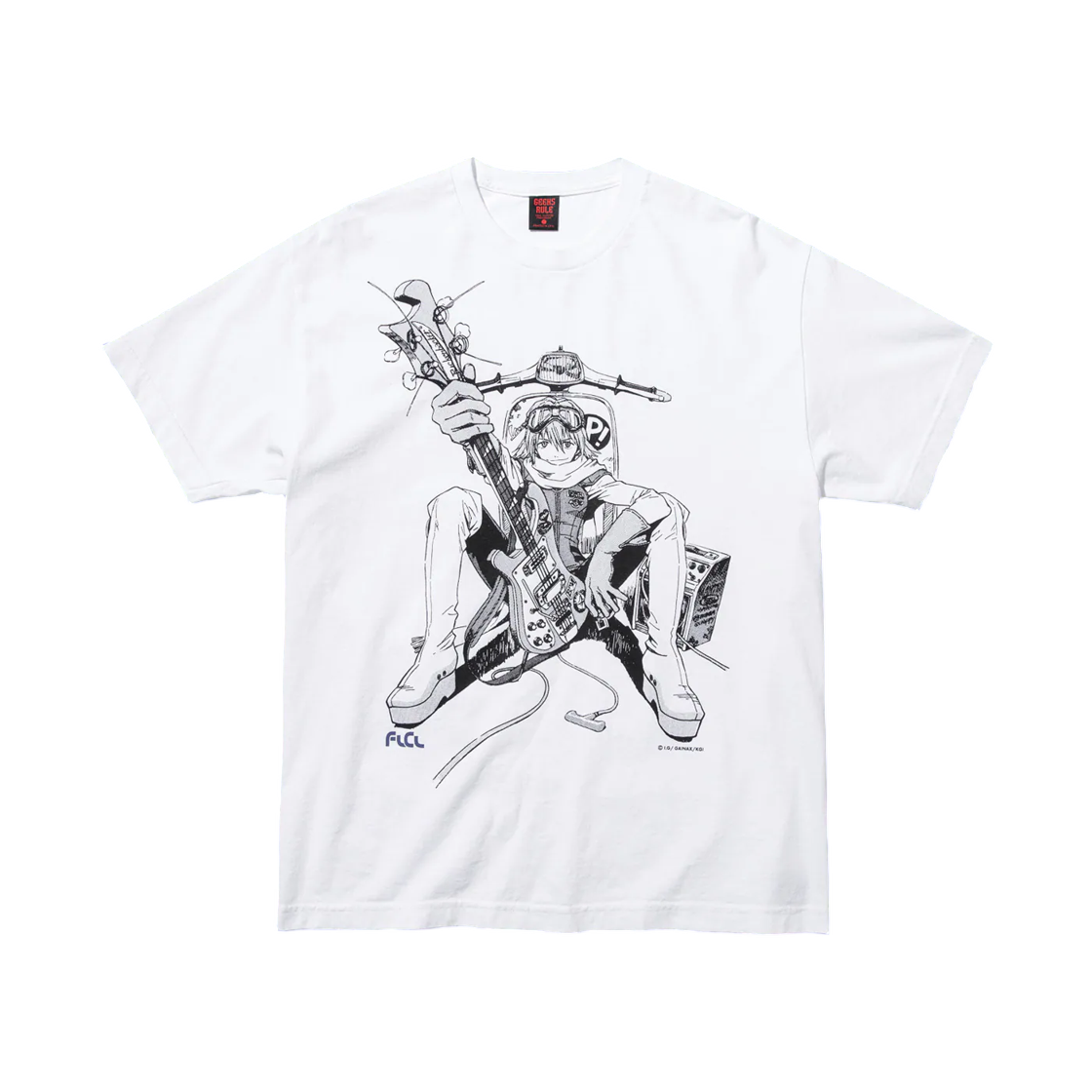 긱스 룰 x 프리크리 실크스크린 프린팅 티셔츠 하루코 화이트(Geeks Rule x FLCL Silkscreen Printing T-Shirt Haruko White)