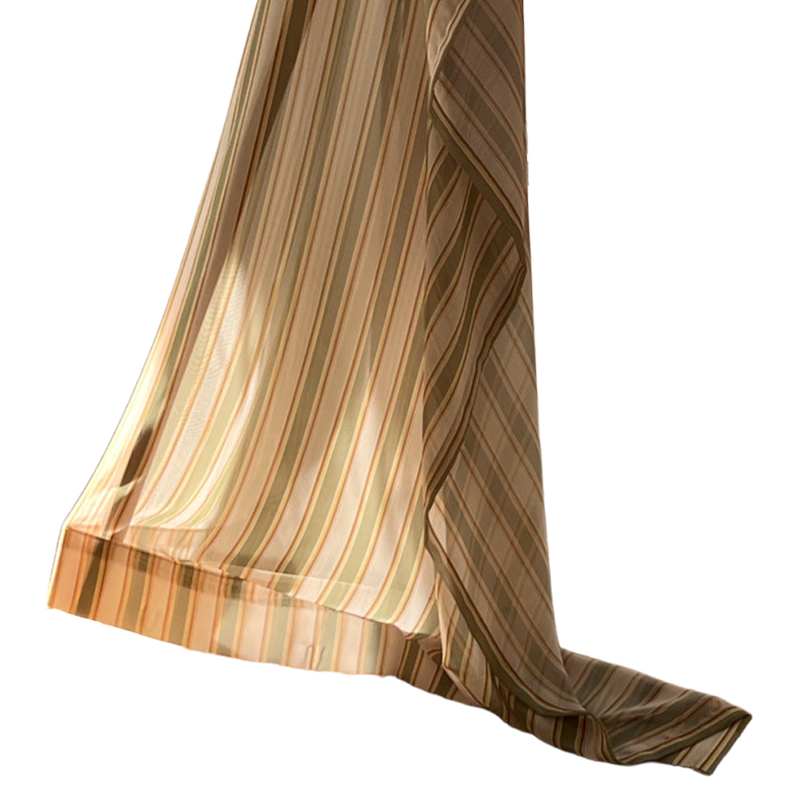 무성화 우디 그린 스트라이프 가리개 가림막 쉬폰 커튼 135x230cm(MUSEONGHWA Woody Green Stripe Chiffon Curtain 135x230cm) - 1