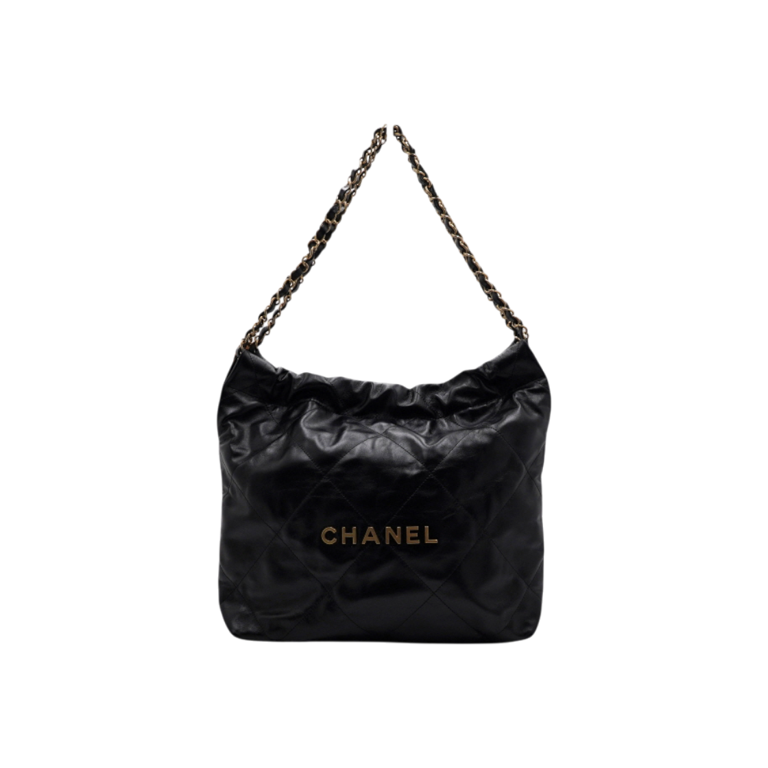 IT3CPK5AIQPE Chanel AS3260 Black Calfskin Gold Metal Chain Small 22 Bag