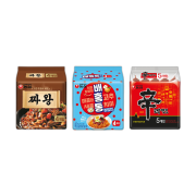 Nongshim Shin Ramyun 1 Pack + Zhawang 1 Pack + Baehongdong Bibimmyeon 1 Pack