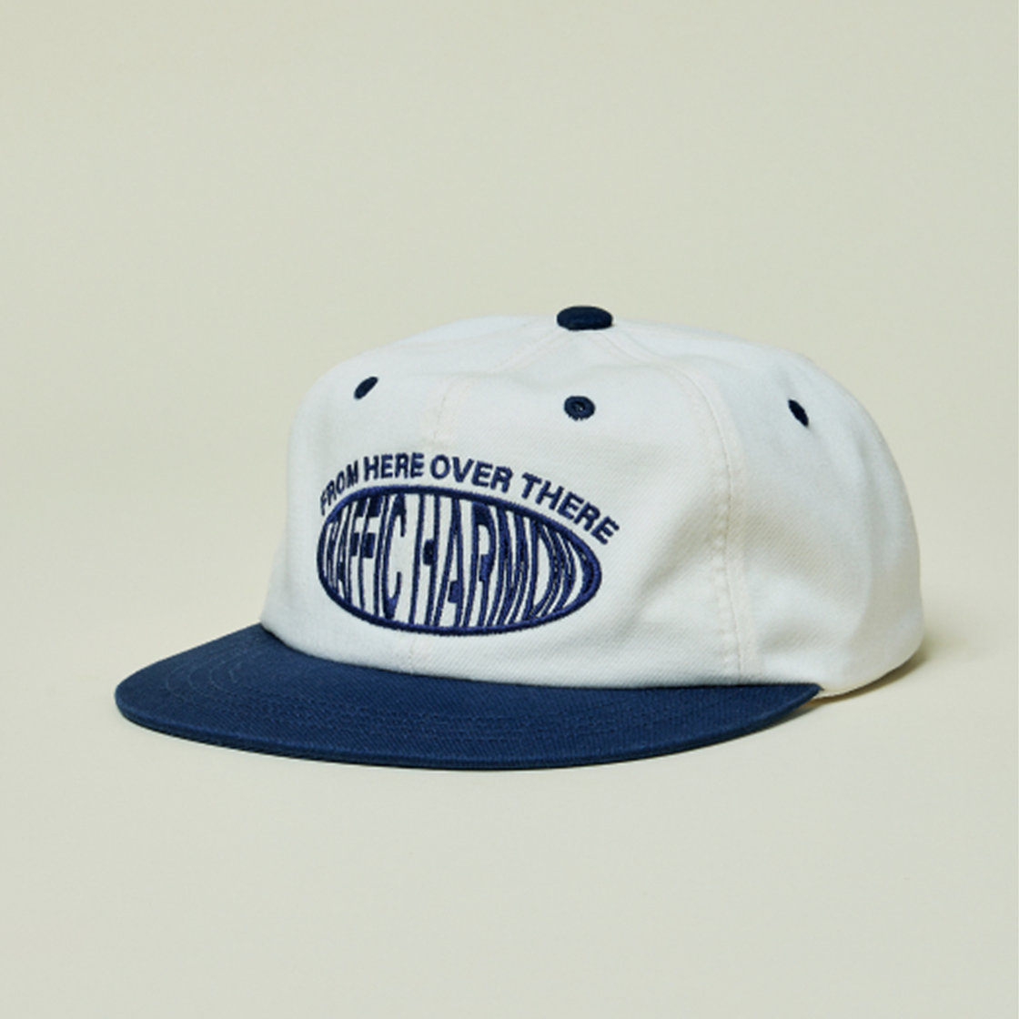 트래픽하모니 라운드 로고 트러커햇 아이보리&네이비(Traffic Harmony Round Logo Trucker Hat Ivory & Navy) - 4