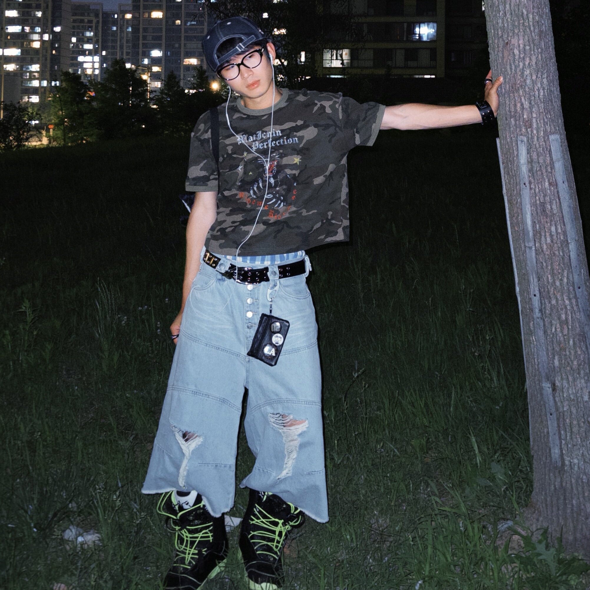 STEEPC Whisker*Denim Bermuda Pants 착용 스타일 - 2