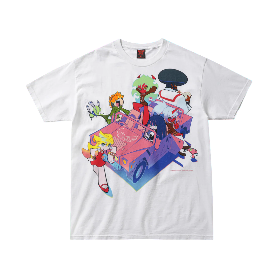 긱스 룰 x 뉴 팬티 & 스타킹 with 가터벨트 실크스크린 프린팅 티셔츠 화이트(Geeks Rule x New Panty & Stocking with Garterbelt Silkscreen Printing T-Shirt White) - 1