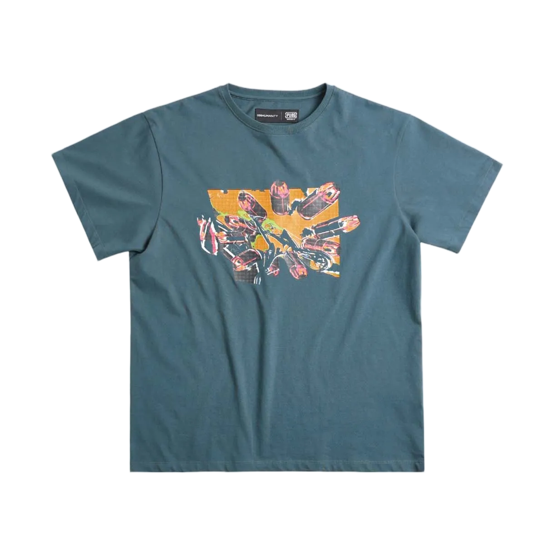 999휴머니티 x 배틀그라운드 모바일 999불렛 하프 티셔츠 카키(999Humanity x PUBGM 999bullet Half T-Shirt Khaki)