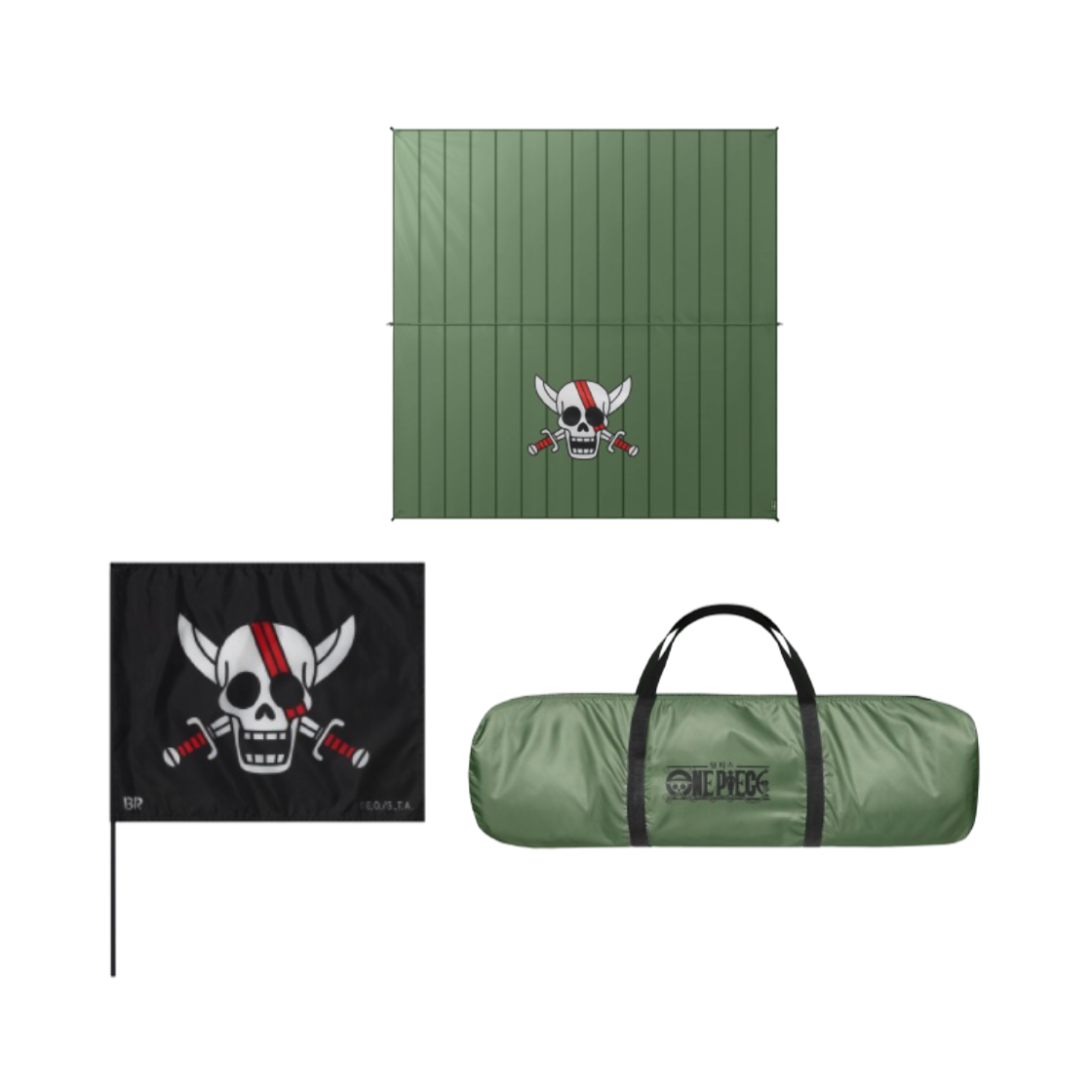 - One Piece x Baskin Robbins Pirates Tarp Red Hair Pirates Olive Green