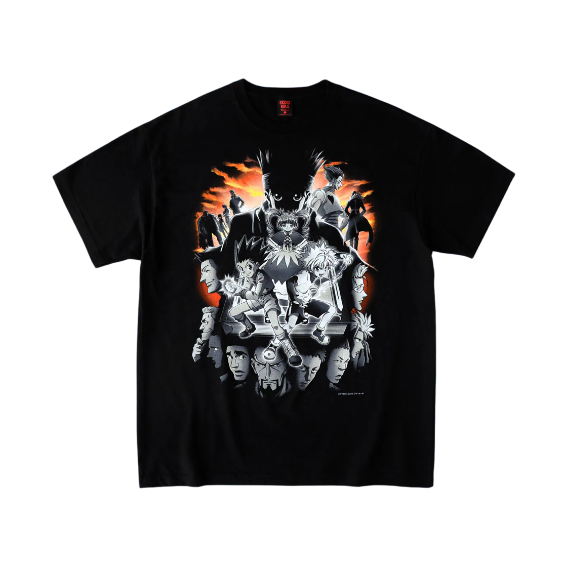 긱스 룰 x 헌터x헌터 실크스크린 프린팅 티셔츠 그리드 아일랜드 블랙(Geeks Rule x Hunter x Hunter Silkscreen Printing T-Shirt Greed Island Black)