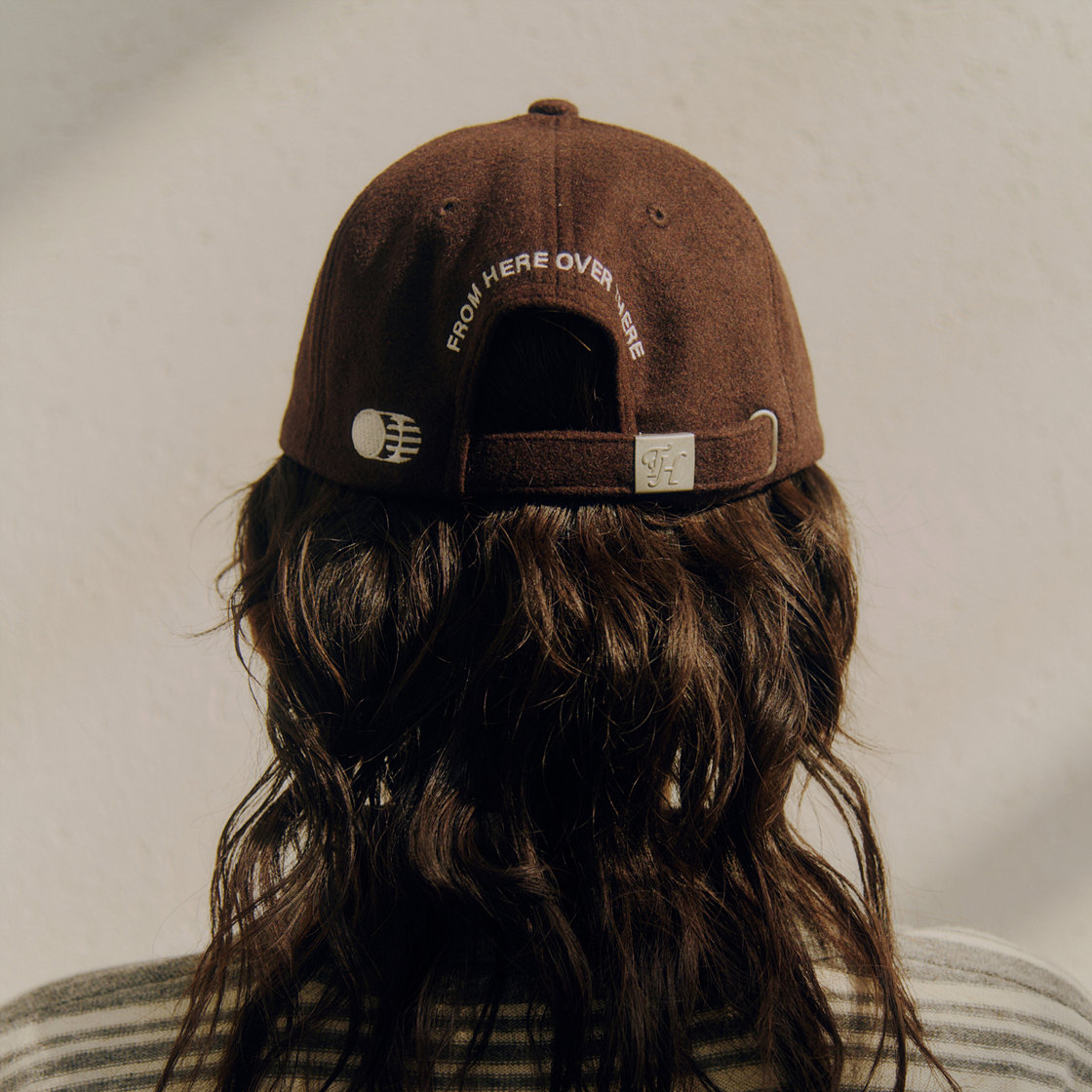 트래픽하모니 울블랜드 TH 아플리케 로고 딥핏 볼캡 브라운(Traffic Harmony Wool Blend TH Applique Logo Deep Fit Ball Cap Brown) - 6