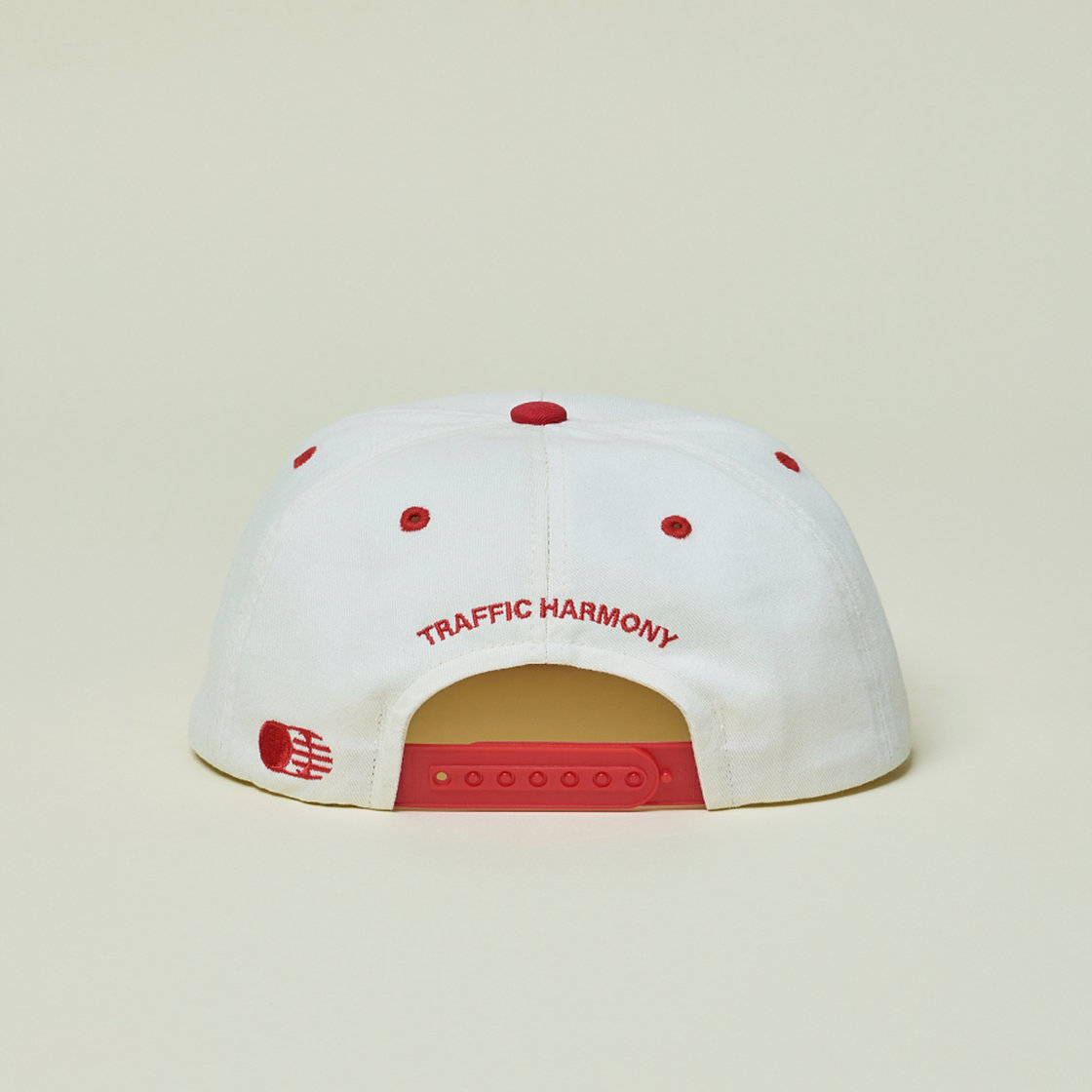 트래픽하모니 라운드 로고 트러커햇 아이보리&레드(Traffic Harmony Round Logo Trucker Hat Ivory & Red) - 5