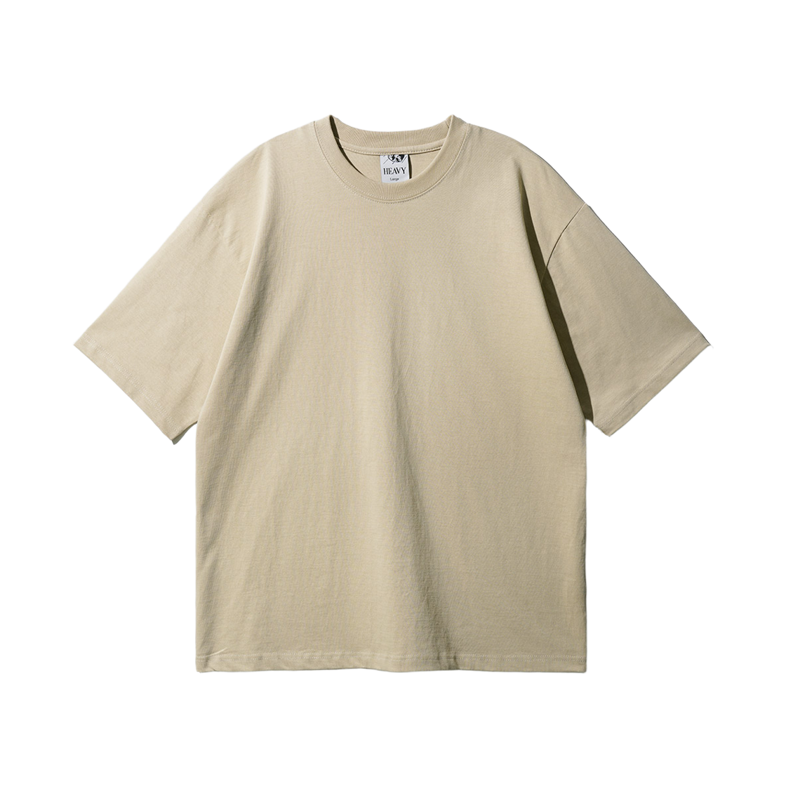KHST1474_beige_29 FP142 Durable heavy meteor two ply half sleeve t-shirts beige KHST1474