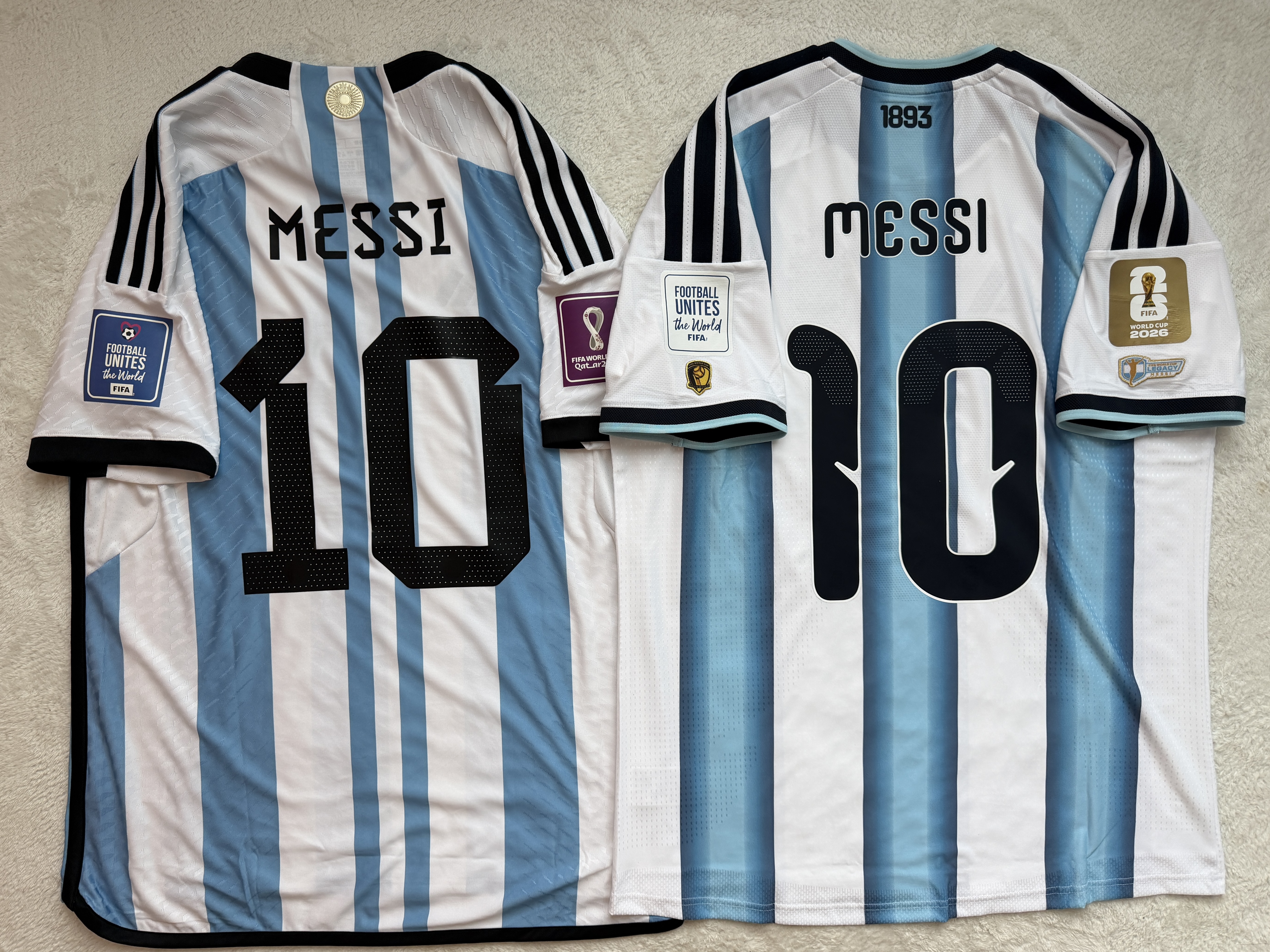 Adidas Argentina Home Authentic Jersey 2022 White Light Blue - US Sizing (Non Marking Ver.), Adidas Argentina 2026 Home Authentic Jersey White Icey Blue - KR Sizing (Non Marking Ver.) 착용 스타일 - 2