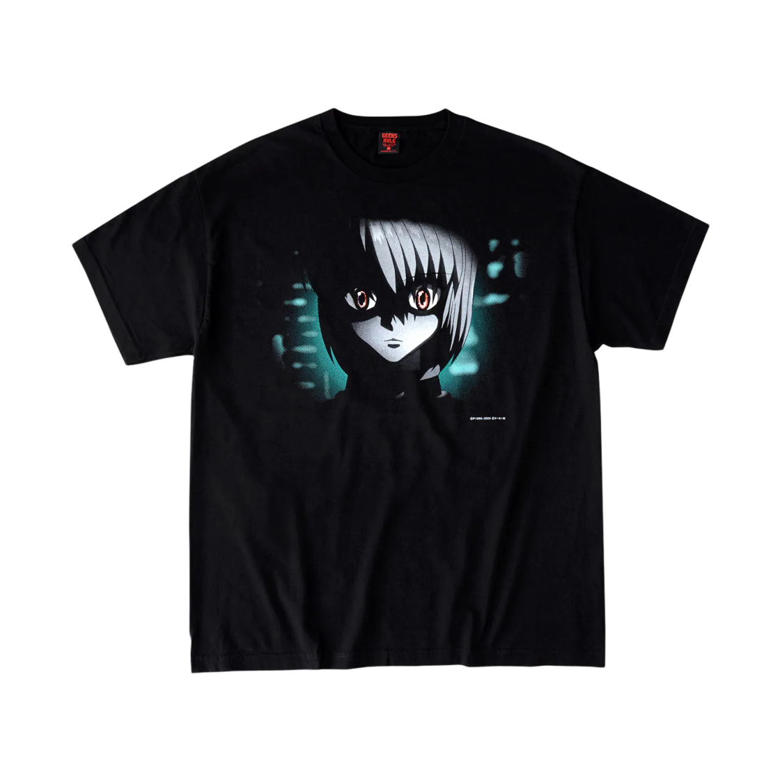 긱스 룰 x 헌터x헌터 실크스크린 프린팅 티셔츠 크라피카 블랙(Geeks Rule x Hunter x Hunter Silkscreen Printing T-Shirt Kurapika Black)