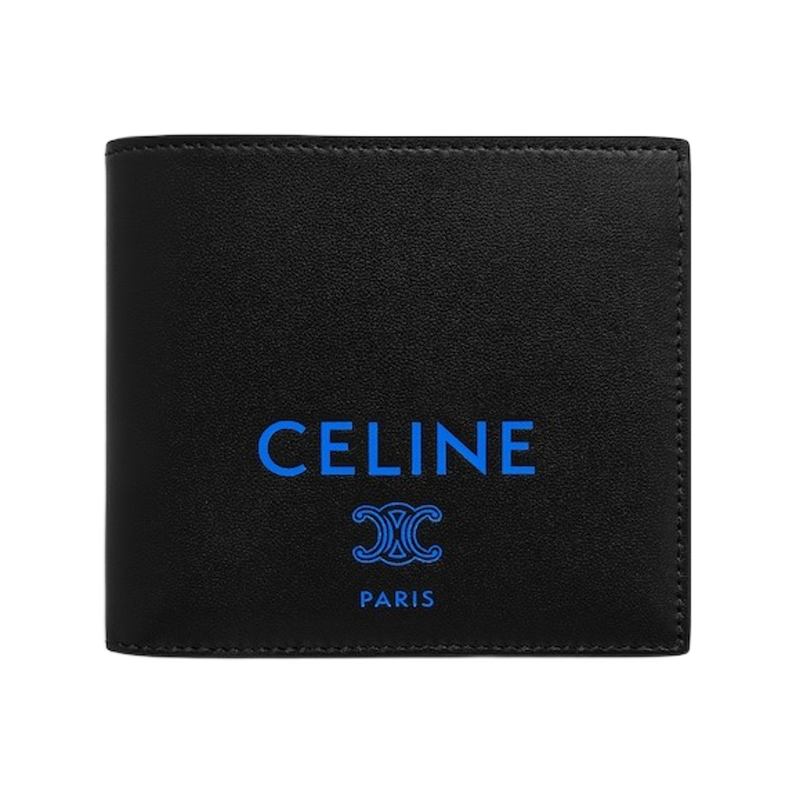 10B653R24-GLK0 Celine Bi-Fold Card Holder in Smooth Lambskin Black Ultra Blue