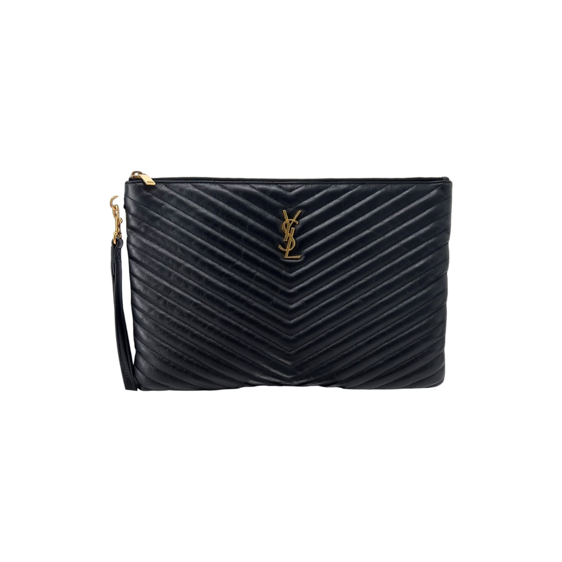 IT7P7AHM3L7A Saint Laurent Matelasse Large Clutch Bag Black 440222