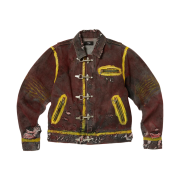 Thug Club Red Washed Painted Line Jacket Denim Black