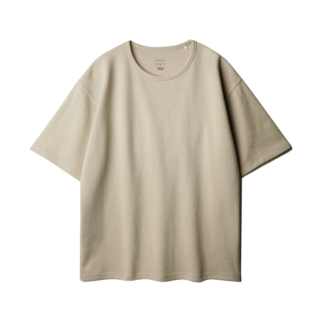 페플 더블코튼 하프 U넥 반팔 라이트베이지 KHST1529(FP142 Double Cotton U Neck Short Sleeve Lightbeige KHST1529)