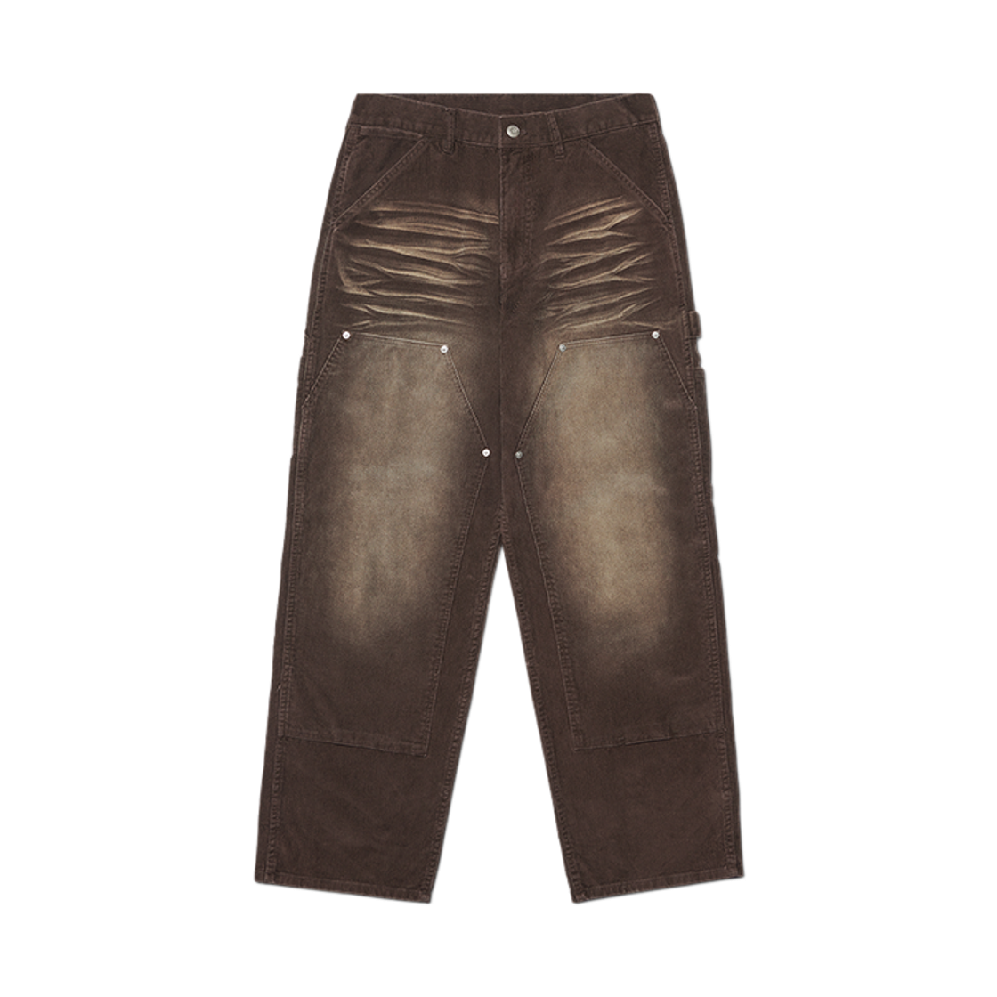 NMWF52PT14WBR NOMANUAL Double Knee Corduroy Pants Washed Brown