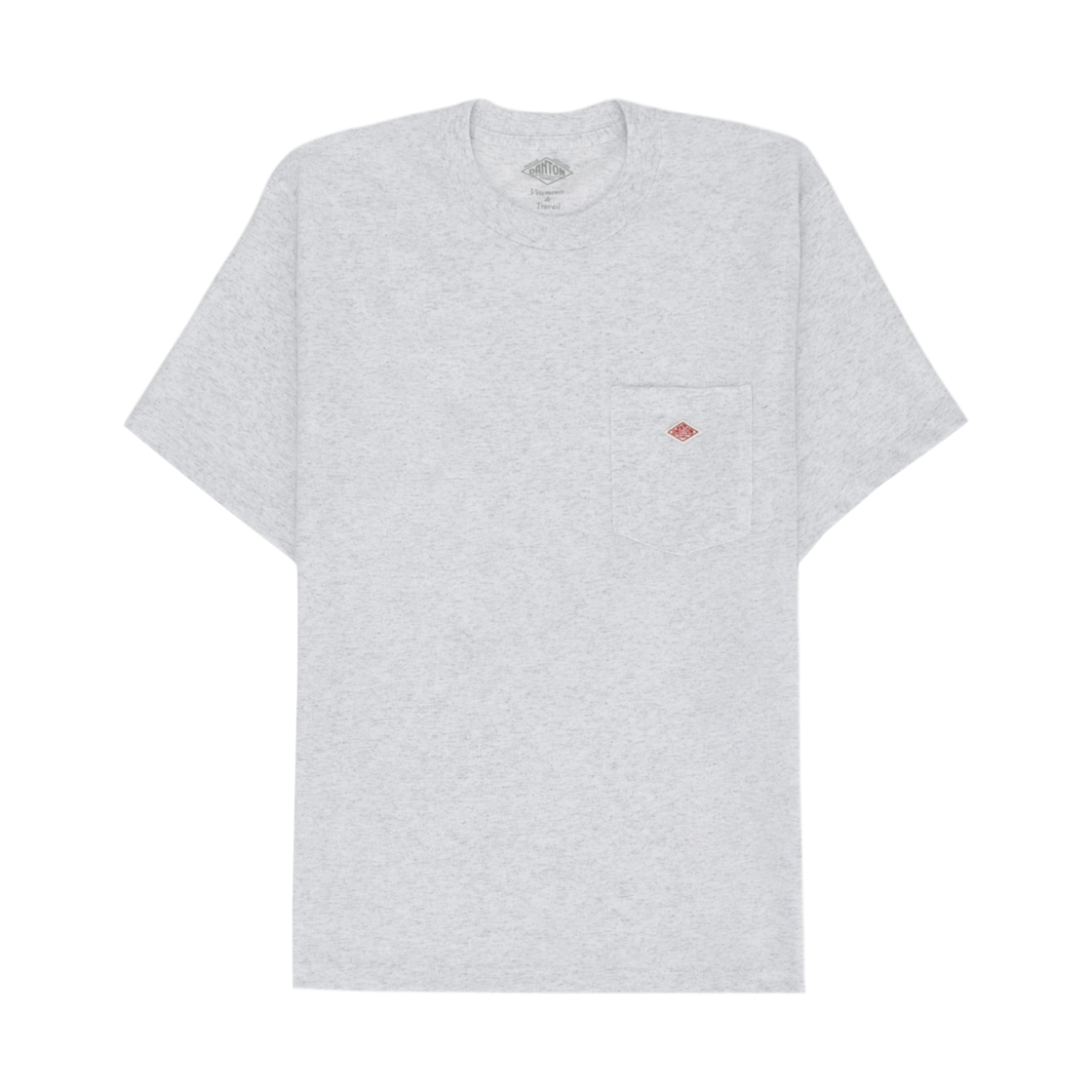 단톤 플레인 숏슬리브 포켓 티셔츠 헤더 화이트(Danton Plain Short Sleeve Pocket T-Shirt Heather White) - 1