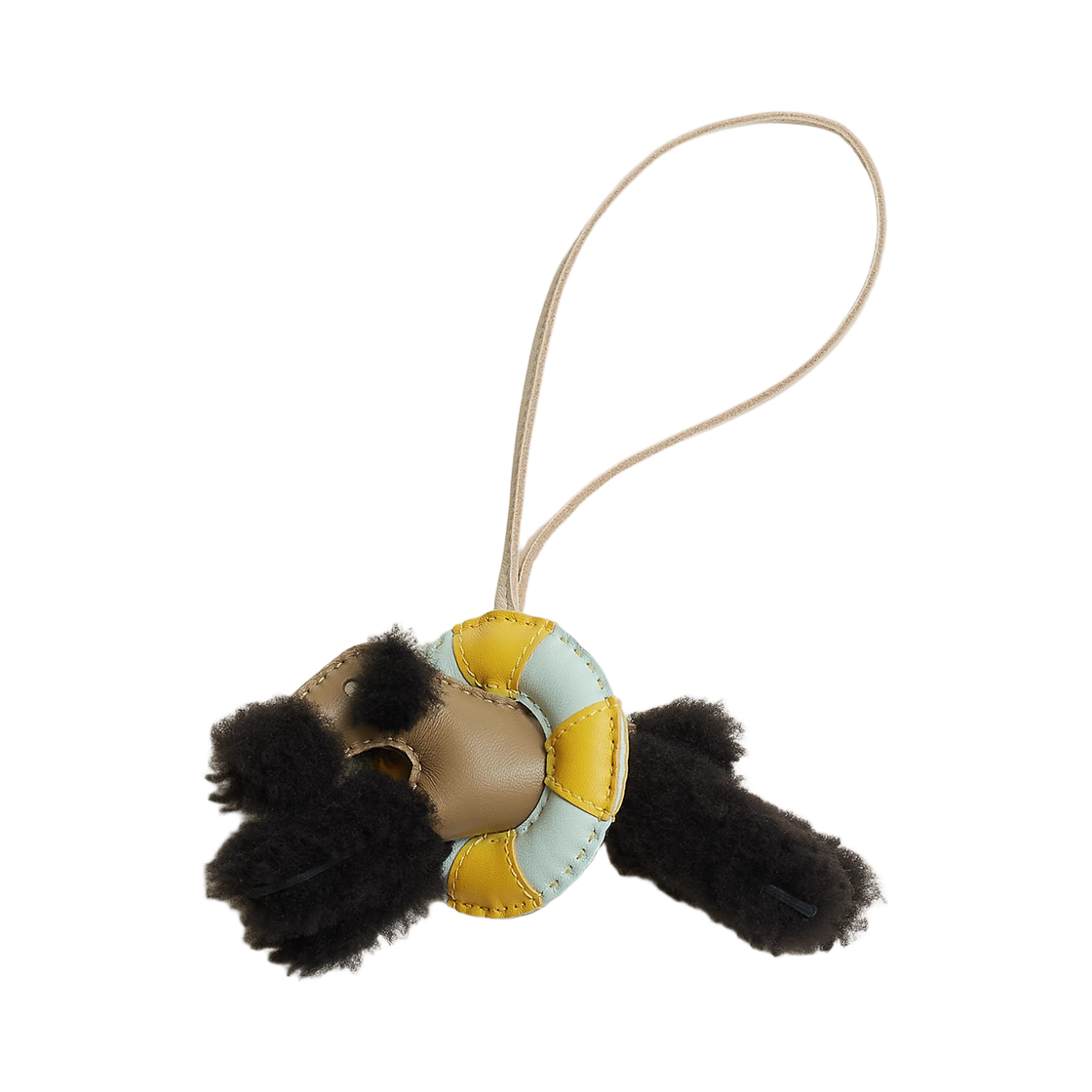 H088522CAAE Hermes Budy A La Mer Charm Merinos Wool Milo Lambskin & Noir Dune Craie Jaune De Naples Peppermint