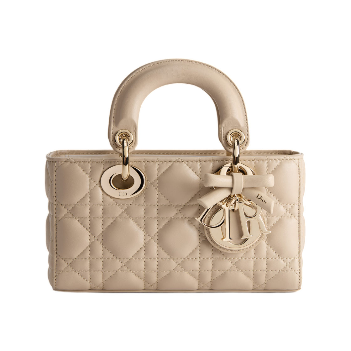 M0636OUQA-M51U Dior Lady D-Joy Mini Bag Cannage Lambskin Powder Beige