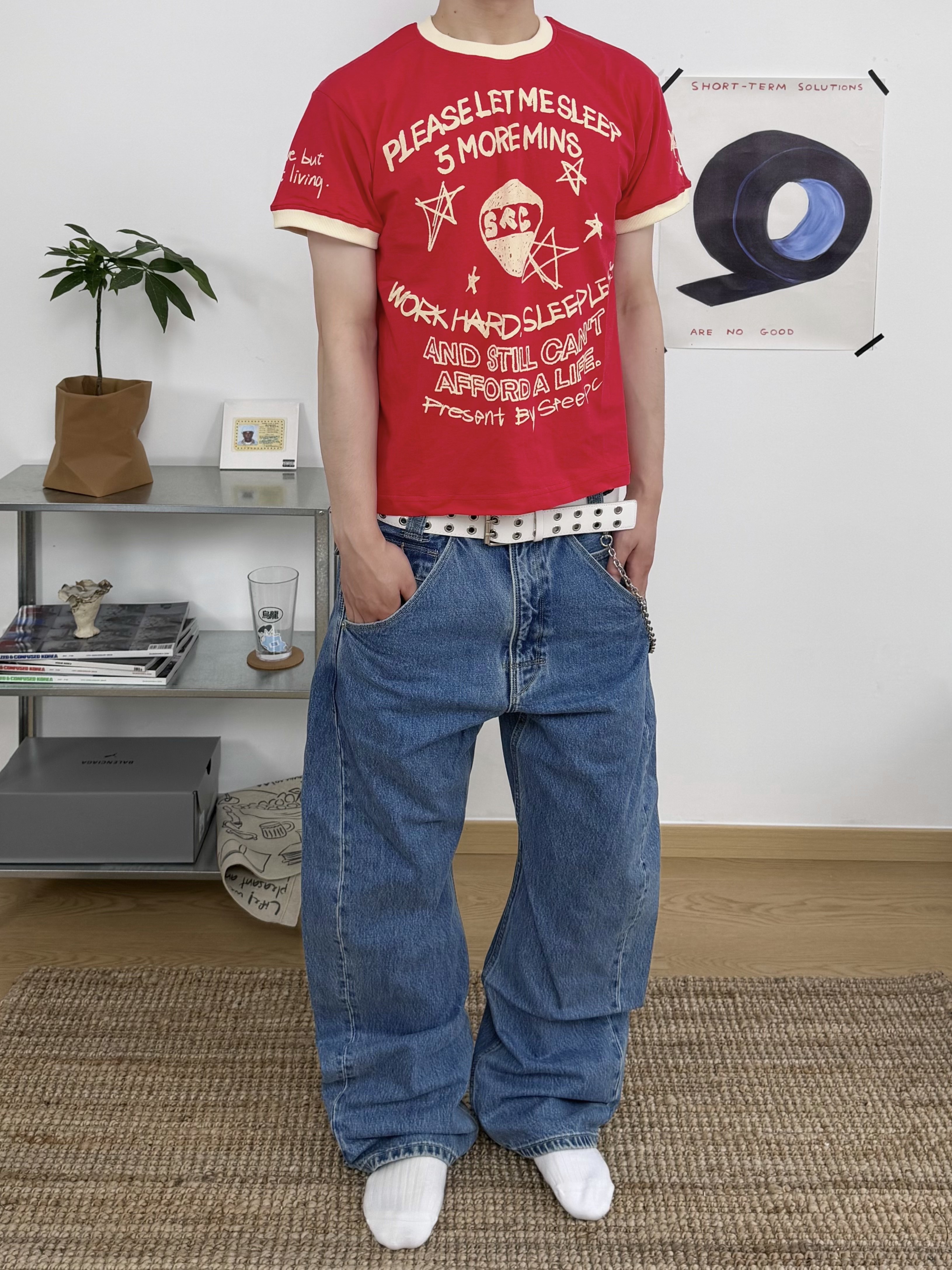 STEEPC Sunday*Ringer T-shirts 착용 스타일 - 1