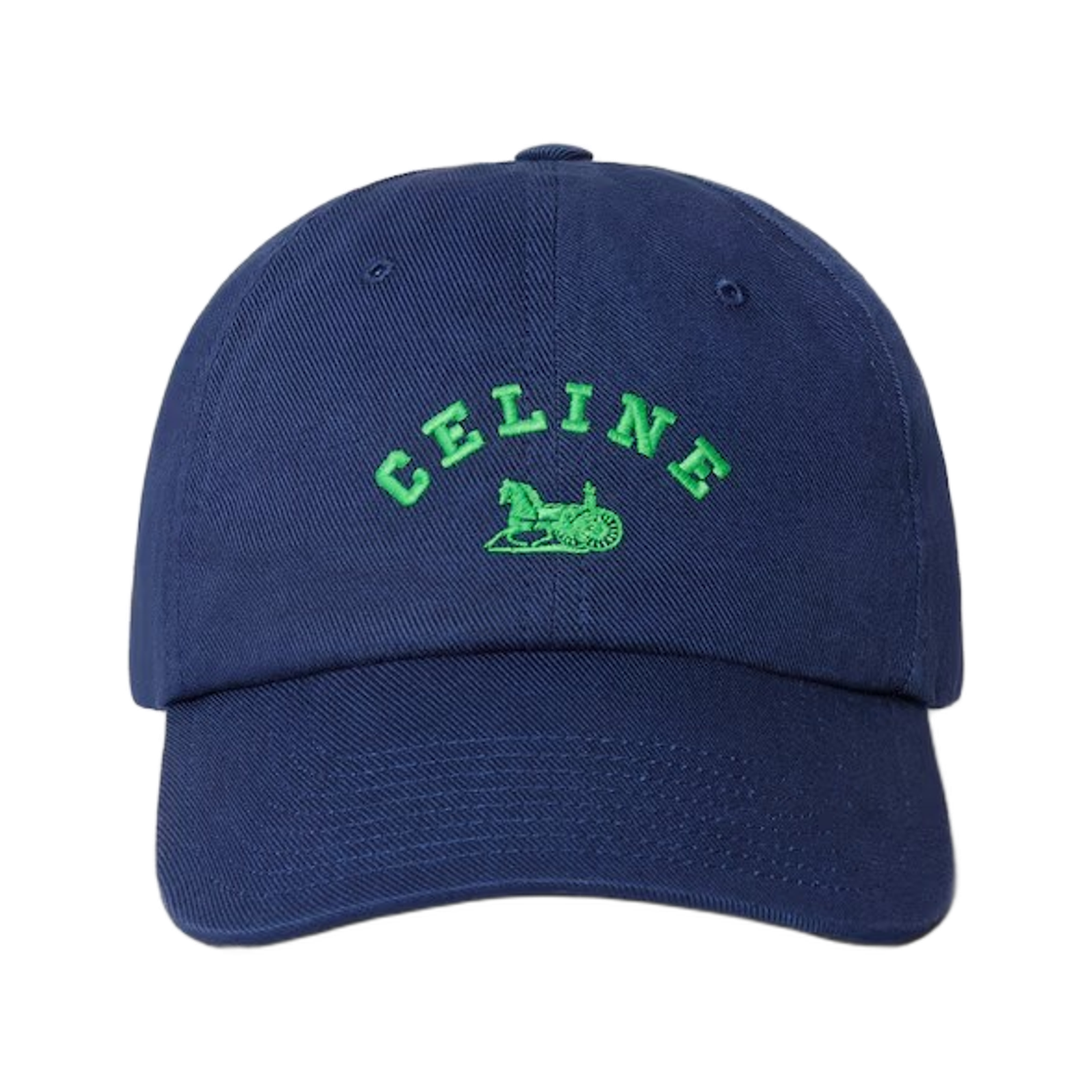 AA0N64Y68-33BD Celine Richelieu Cap in Light Cotton Twill Deep Navy