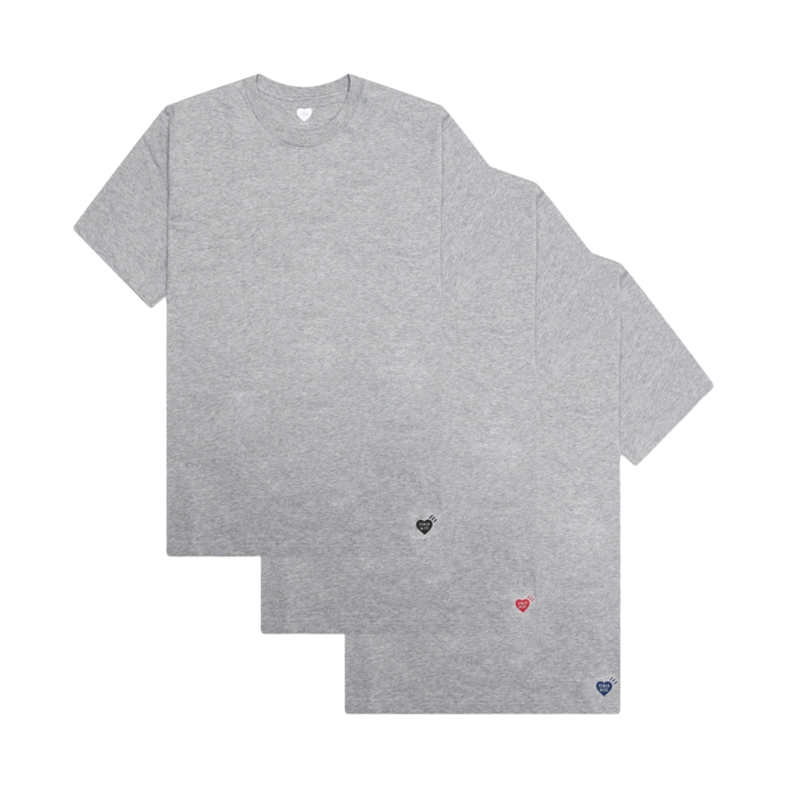 HM00CS001 Human Made Heart Logo T-Shirt Gray (3 Pack)