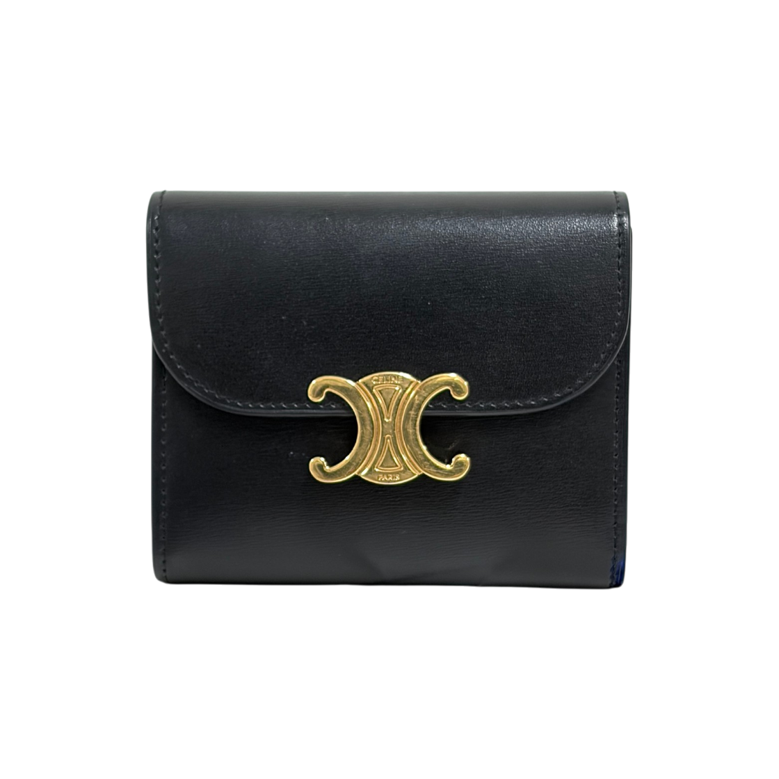 ITS35VJAORRP Celine Triomphe Flap Women Wallet Black