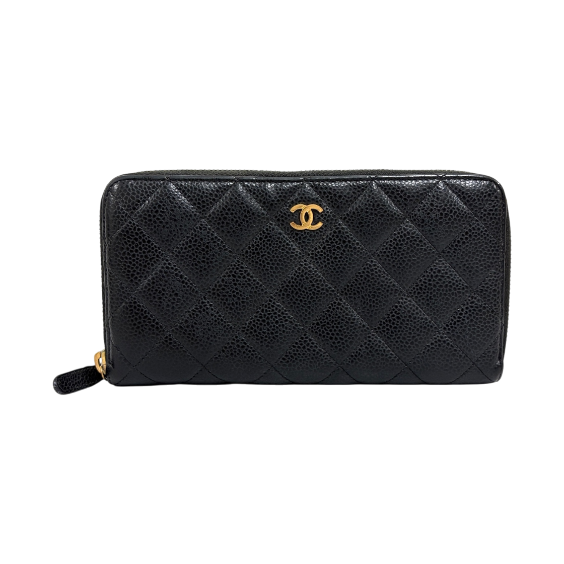 ITPPGLH3CK72 Chanel Caviar Zip Wallet in Black